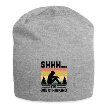 Shhh I’m Overthinking Sayings For Introverts - Jersey Beanie - heather grey - Front