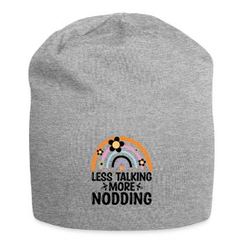 Less Talking More Nodding Sayings For Introverts - Jersey Beanie - heather grey - Front