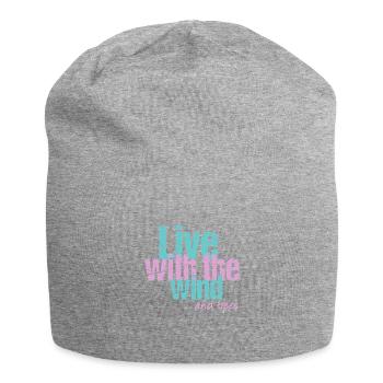 Leben mit Wind und Bäumen - Jersey-Beanie - Grau meliert - Vorne