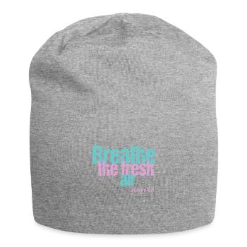 Atme frische Luft, bleib wild - Jersey-Beanie - Grau meliert - Vorne