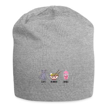 Cats Ramen Boba Tea Lover Tea Drinker Tea Brewing - Jersey-Beanie - Grau meliert - Vorne