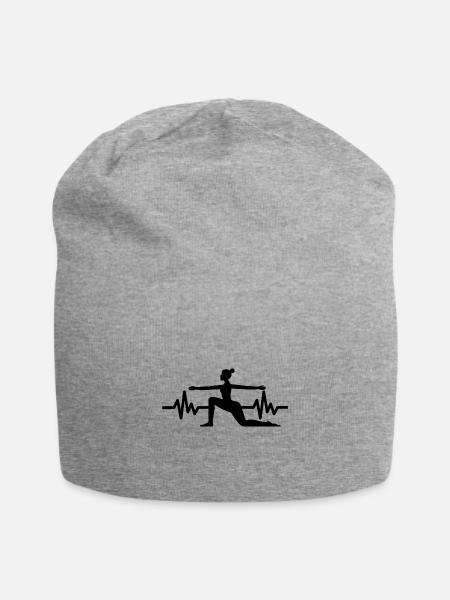 Herzschlag Turnen - Meditation Gymnastik Yoga - Jersey-Beanie - Grau meliert