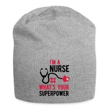 Krankenschwester ich bin Krankenschwester was sind - Jersey-Beanie - Grau meliert - Vorne