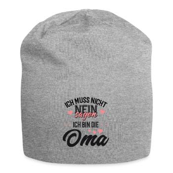 Oma - Jersey-Beanie - Grau meliert - Vorne
