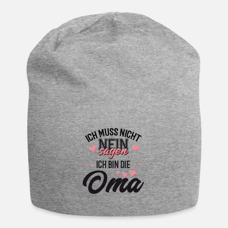 Oma - Jersey-Beanie - Grau meliert