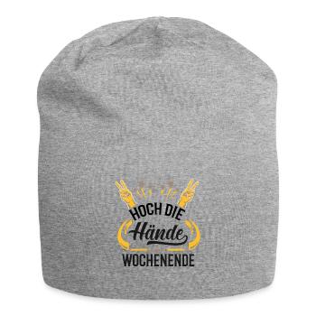 High hands. Weekend gift idea - Jersey Beanie - heather grey - Front
