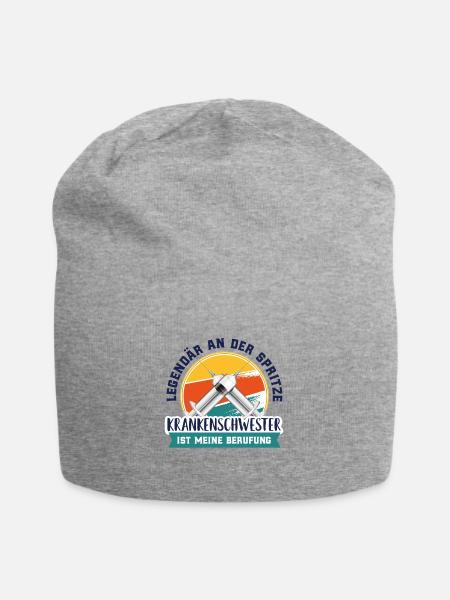 Krankenschwester - Jersey-Beanie - Grau meliert