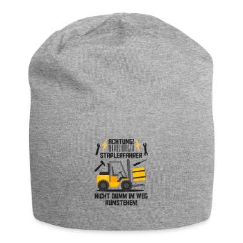 Achtung, wahnsinniger Staplerfahrer, Lustiger Spru - Jersey-Beanie - Grau meliert - Vorne