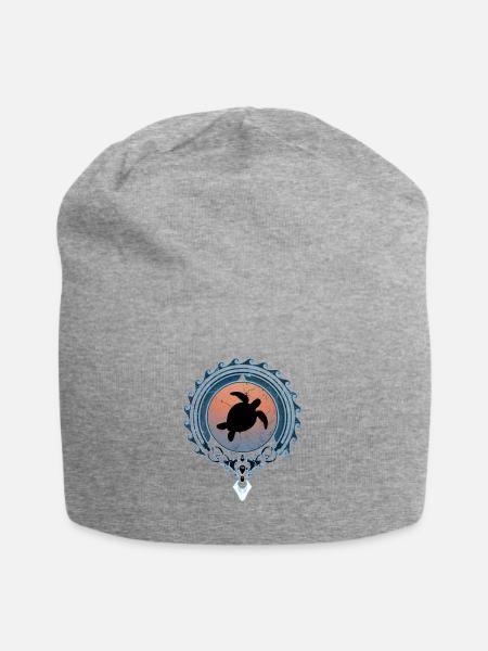 Meeresschildkröte - Jersey-Beanie - Grau meliert