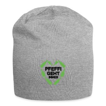 Pfeffi geht immer Alkohol - Jersey-Beanie - Grau meliert - Vorne