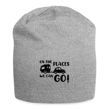 Wohnwagen Camper campen - Jersey-Beanie - Grau meliert - Vorne