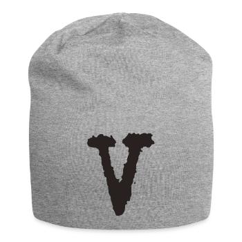 V - Jersey-Beanie - Grau meliert - Vorne
