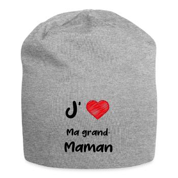 J aime ma grand maman - Bonnet en jersey - gris chiné - Devant
