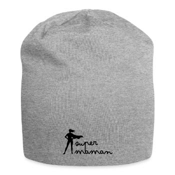 Super Mama - Jersey-Beanie - Grau meliert - Vorne