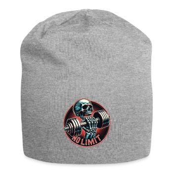 Crâne No Limit dans l’haltère de musculation d’entraînement - Bonnet en jersey - gris chiné - Devant
