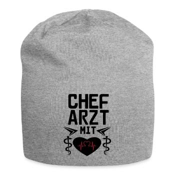 Chefarzt mit Herz Geschenk - Jersey-Beanie - Grau meliert - Vorne