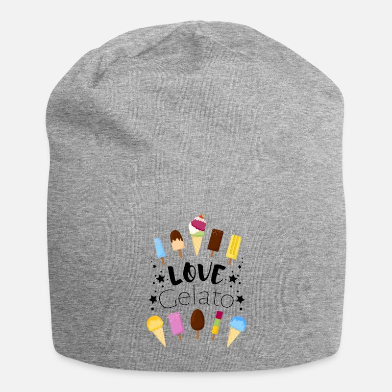 Eis - Ice cream - Eiscreme - Jersey-Beanie - Grau meliert
