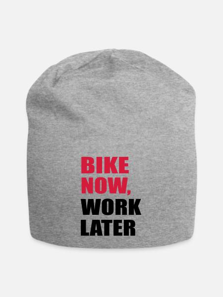 Motorrad - Jersey-Beanie - Grau meliert