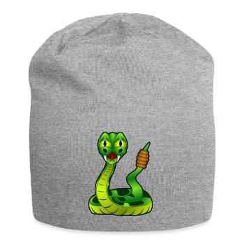 Snake Illustration - Children's motif - Jersey Beanie - heather grey - Front