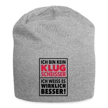 Klugscheißer Besserwisser Schlaumeier Genie genial - Jersey-Beanie - Grau meliert - Vorne
