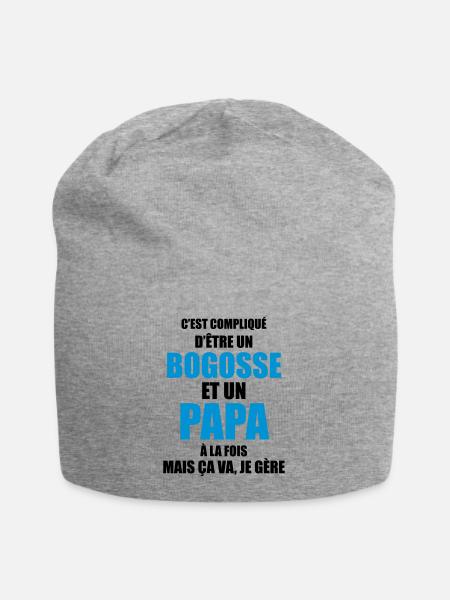 c'est compliqué d'être un bogosse et un papa - Bonnet en jersey - gris chiné