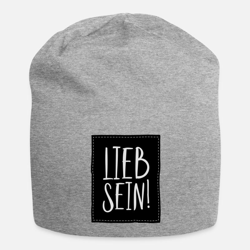Lieb sein Lustiges Sprüche Humor Partner Geschenk - Jersey-Beanie - Grau meliert
