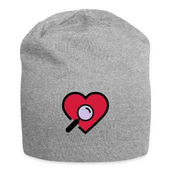 Herzuntersuchung Lupe - Jersey-Beanie - Grau meliert - Vorne