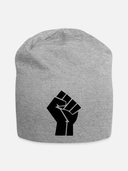 poing levé - Bonnet en jersey - gris chiné