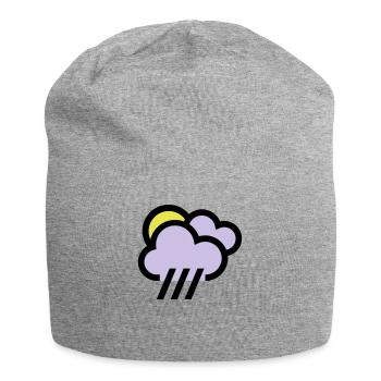 cloudy with chills icon weather icon - Jersey Beanie - heather grey - Front