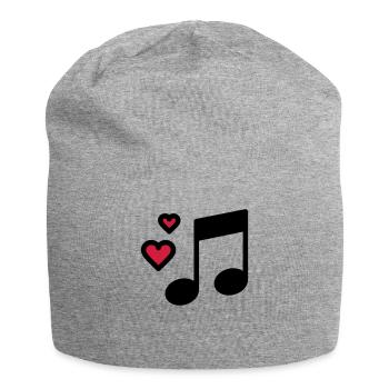 Romantic music note - Jersey Beanie - heather grey - Front