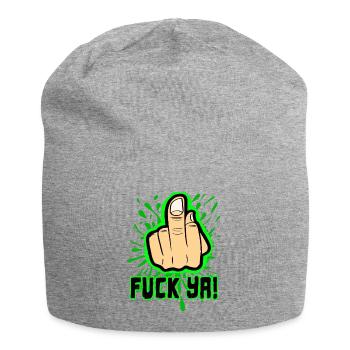 Middle finger fuck you - Jersey Beanie - heather grey - Front