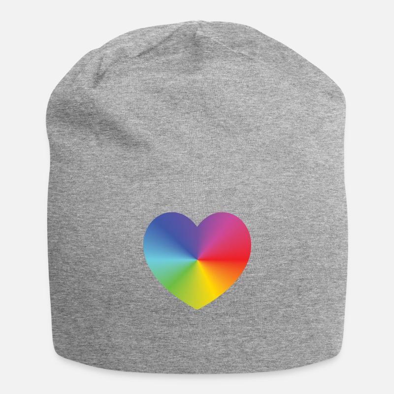 Rainbow Heart - Jersey-Beanie - Grau meliert