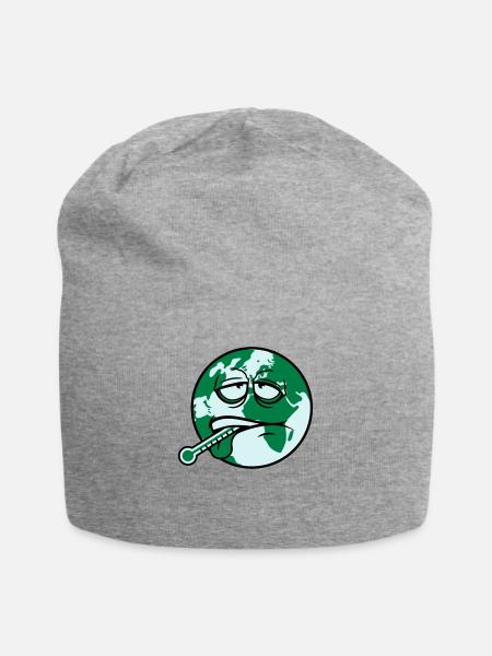 virus de la terre virus bactéries thermomètre l'humanité - Bonnet en jersey - gris chiné