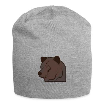 Bear head brown bear - Jersey Beanie - heather grey - Front