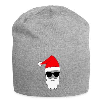 Weihnachtsmann Cool Sonnenbrille Weihnachtsmütze - Jersey-Beanie - Grau meliert - Vorne