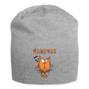 Creepy Vampurr Schnurr Cat I Halloween - Jersey Beanie - heather grey - Front