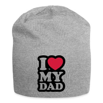 I love my dad - J'aime mon papa - Bonnet en jersey - gris chiné - Devant