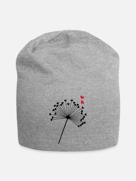 Pusteblume Herzen - Jersey-Beanie - Grau meliert