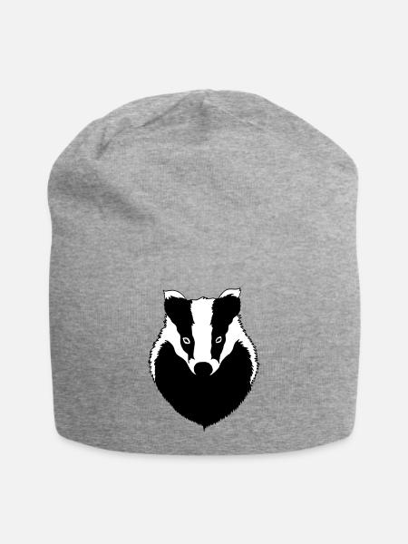 Dachs Kopf - Jersey-Beanie - Grau meliert