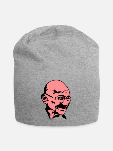 Mahatma Gandhi politischen Führer Gesicht - Jersey-Beanie - Grau meliert