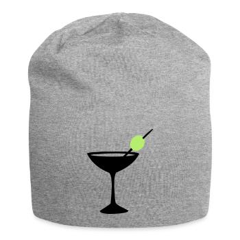 cocktail martini drink - Jersey Beanie - heather grey - Front