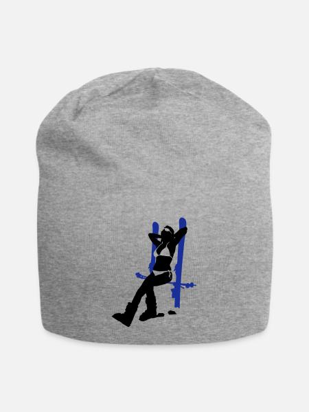 ski girl - Jersey Beanie - heather grey