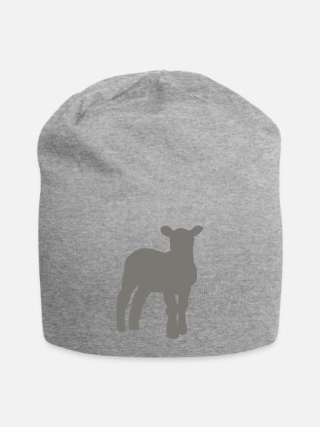 Lamm - Jersey-Beanie - Grau meliert