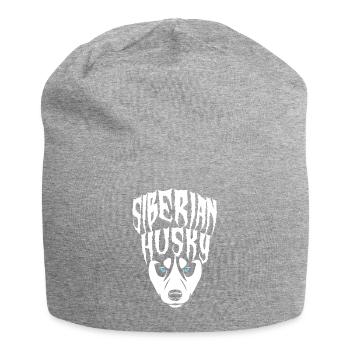 Sibirischer Husky - Jersey-Beanie - Grau meliert - Vorne