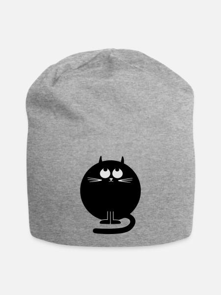 katze - Jersey-Beanie - Grau meliert