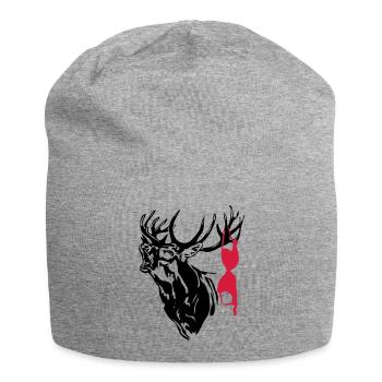 Hirsch mit Bikini - Jersey-Beanie - Grau meliert - Vorne