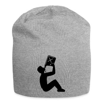 vergiften öl benzin diesel trinken saufen betrinke - Jersey-Beanie - Grau meliert - Vorne
