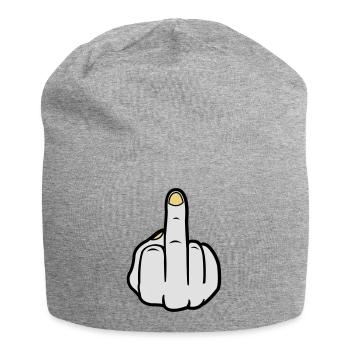 mittelfinger_colors - Jersey-Beanie - Grau meliert - Vorne