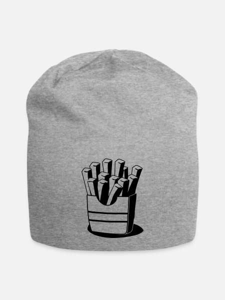 fast food pommes frites - Jersey-Beanie - Grau meliert