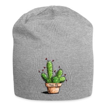 Hug Me Kaktus - Kakteen - Liebe - Pflanzen - Fun - Jersey-Beanie - Grau meliert - Vorne